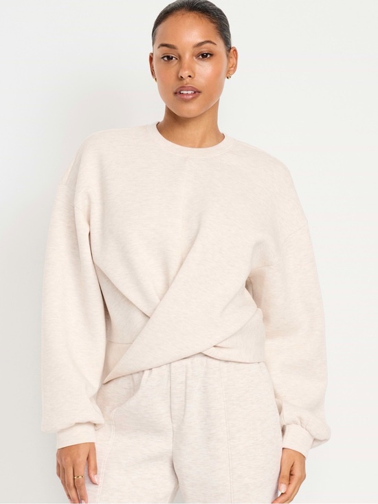 Old Navy Tops - Old Navy Bounce Fleece Twist Front Sweatshirt in oatmeal heather new with tag XL